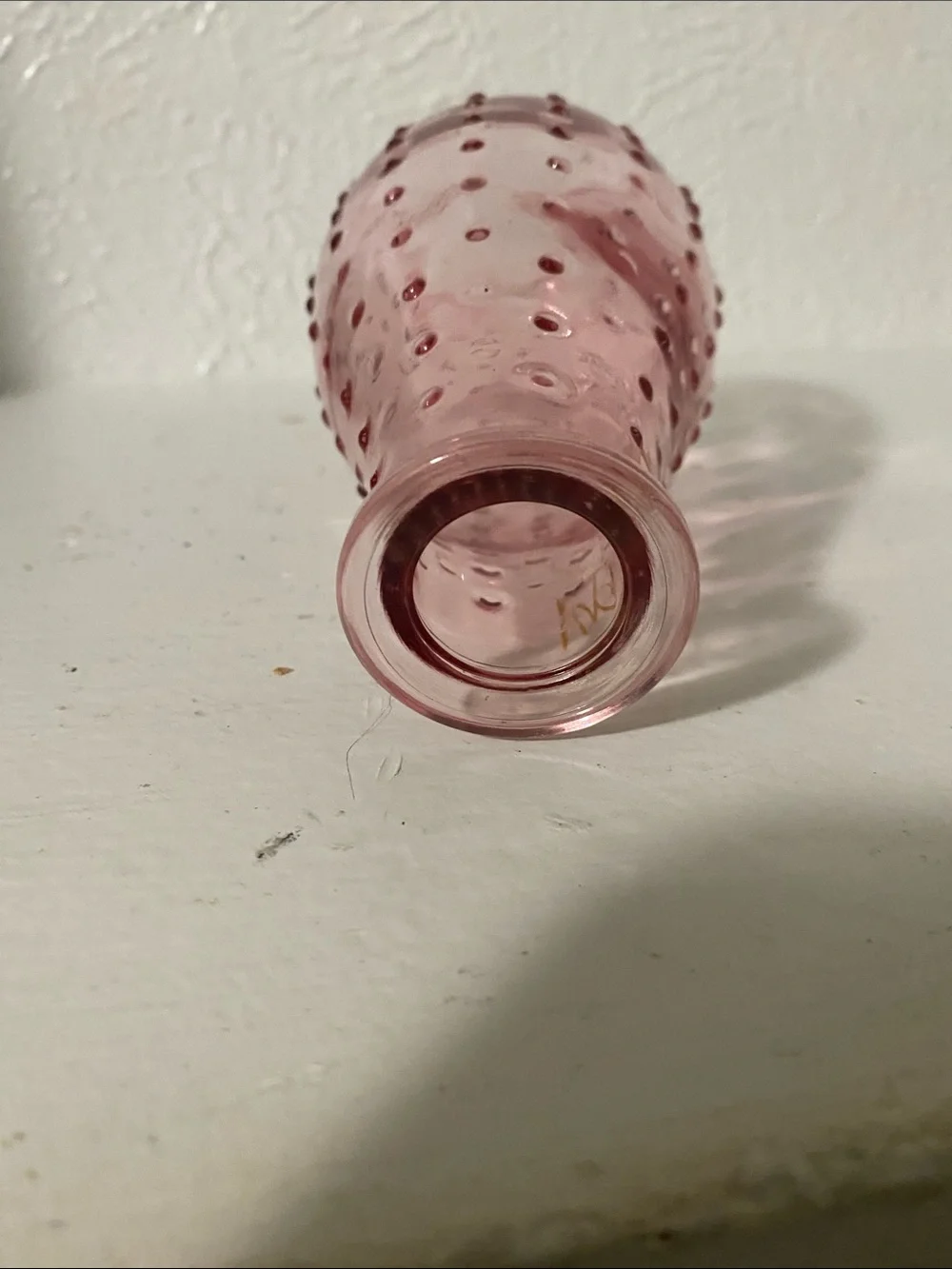 Blush Pink Hobnail Glass Bud Vase - Home Accents